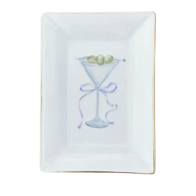 French Bee: Trinket Tray - Martini W/ Bow
