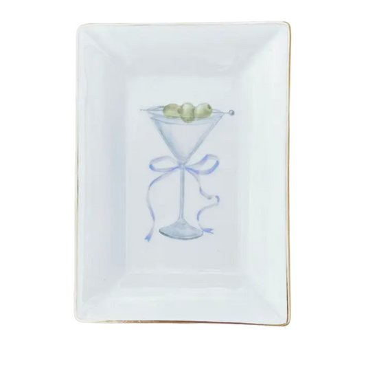French Bee: Trinket Tray - Martini W/ Bow