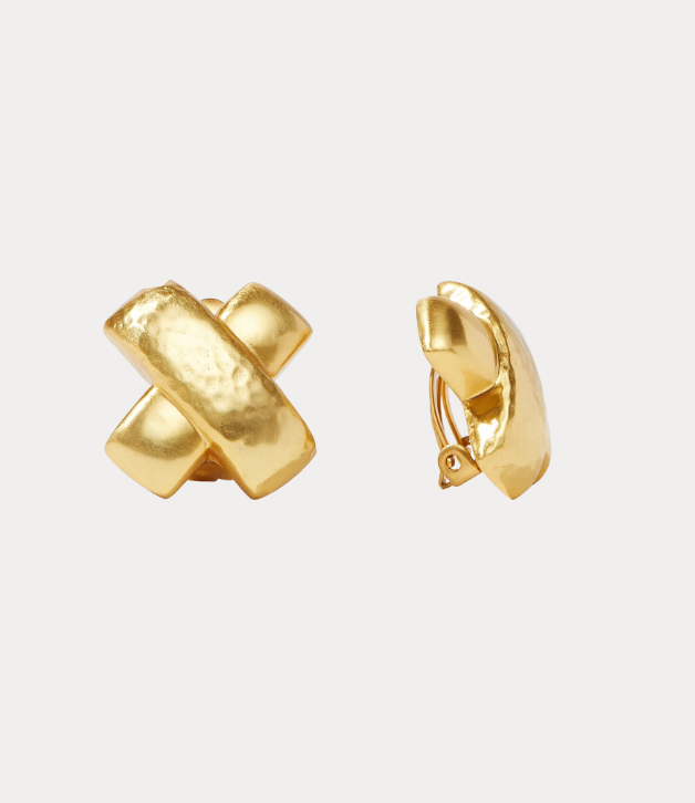 Julie Vos Catalina X Clip-On Gold Earring
