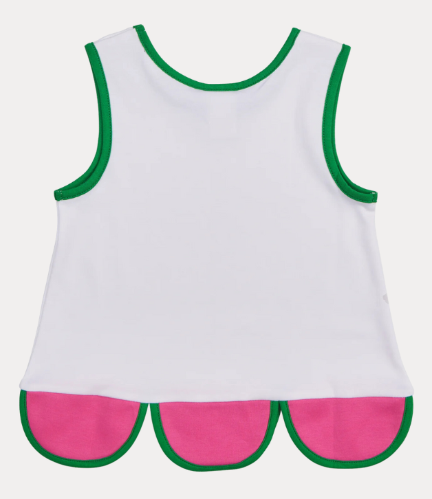 Florence Eiseman Knit Top With Scallop Watermelon Hem
