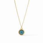 Load image into Gallery viewer, Julie Vos Fleur-de-Lis Solitaire Necklace in Iridescent Peacock Blue

