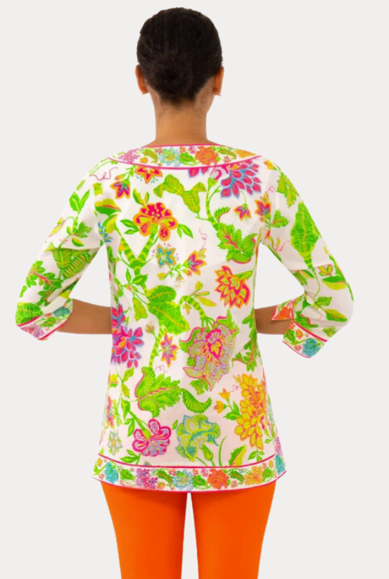 Gretchen Scott Split Neck Tunic in Brights