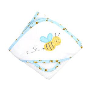 3 Martha's Bumble Bee Hooded Towel Set in Blue