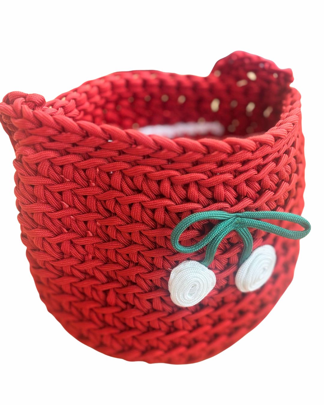 CROCHET CORD CHERRY PURSE