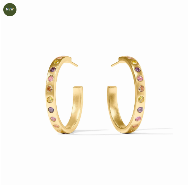 Julie Vos:  Hoop Earring - Rainbow- PNK- M