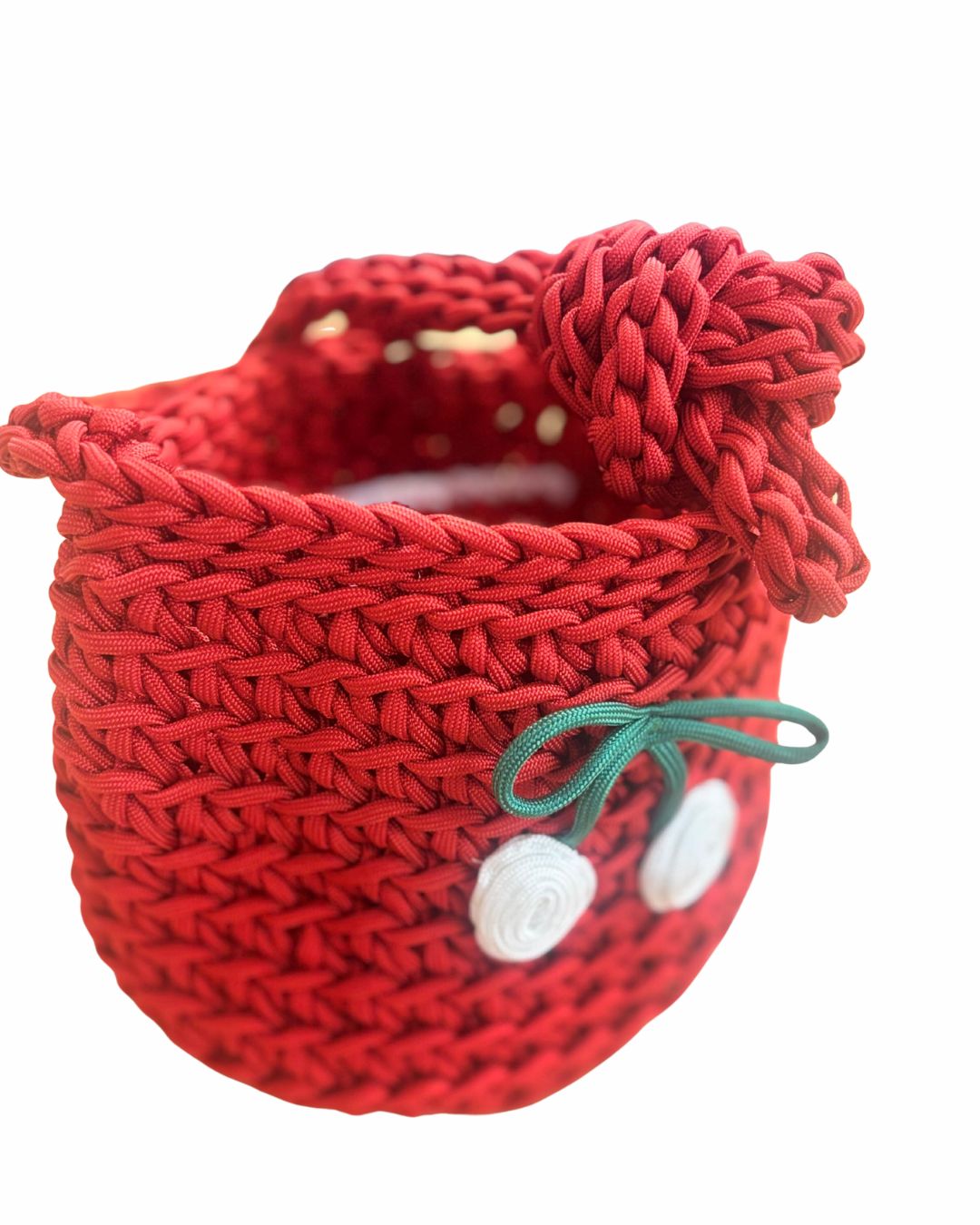 CROCHET CORD CHERRY PURSE