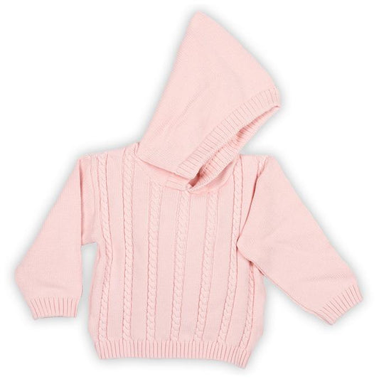 Imagewear Cable Zip Back Sweater in Pink