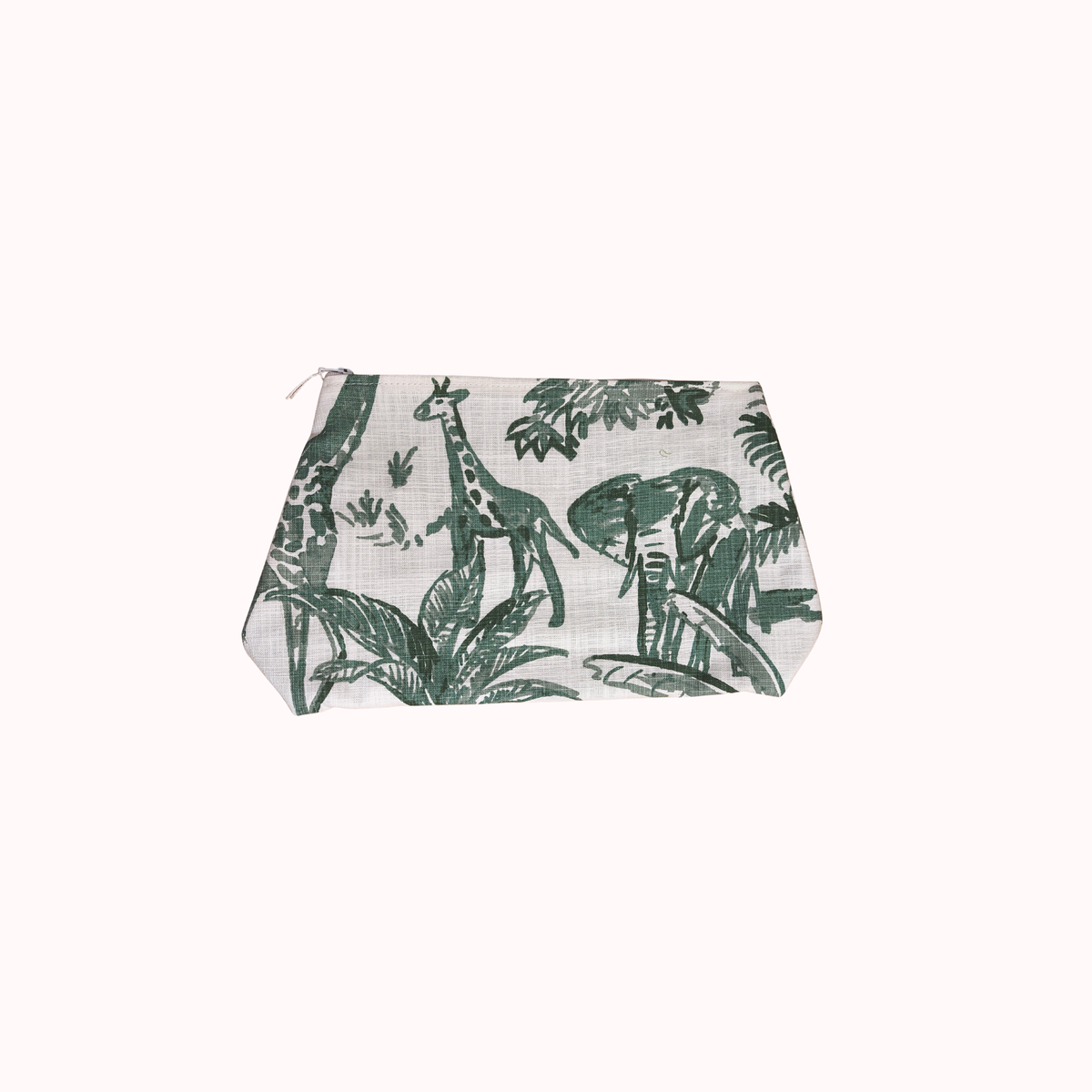 Jan Sevadjian Designs Large Cosmetic Bag in Green Jungle