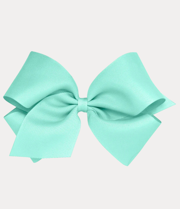 Wee Ones King Classic Grosgrain Hair Bow in New Aqua