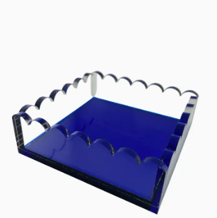 Maven Home Scalloped Cocktail Napkin Holder in Indigo