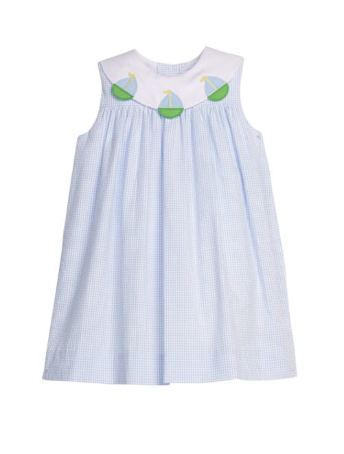 Little English Bib Dress in Sailboats