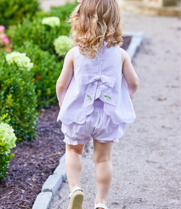 Little English Embroidered Bow Back Bloomer Set with Dragonfly