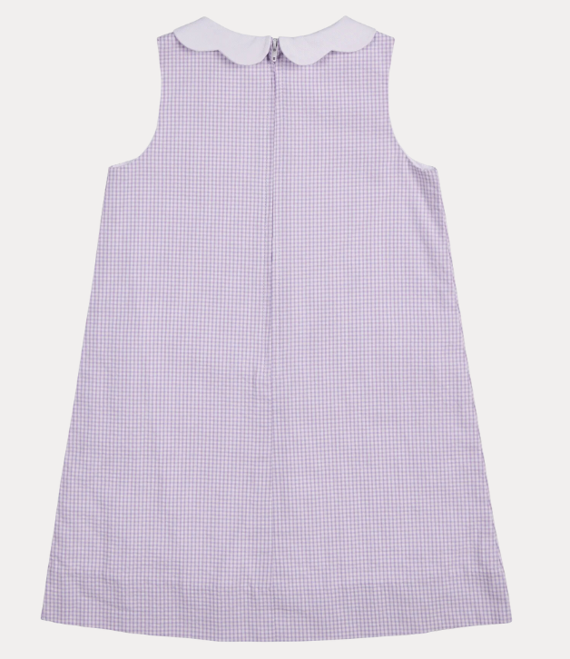 Florence Eiseman Check Seersucker Dress with Pockets and Flowers