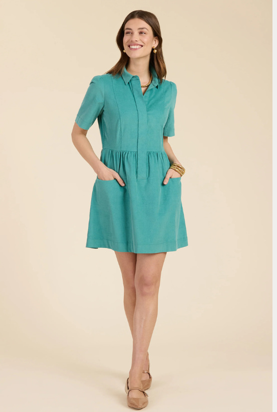 Tyler Boe Mitzi Corduroy Dress in Teal