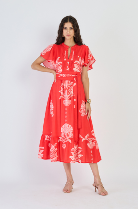Beyond by VERA Leni Dress in Palm Springs Rouge