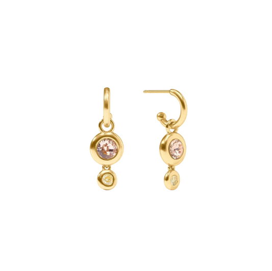 Julie Vos: Duo Hoop & Charm Earring - Rainbow - CHM