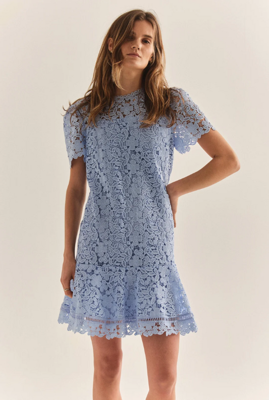 Cartolina Becca Mini Dress in Maya Blue