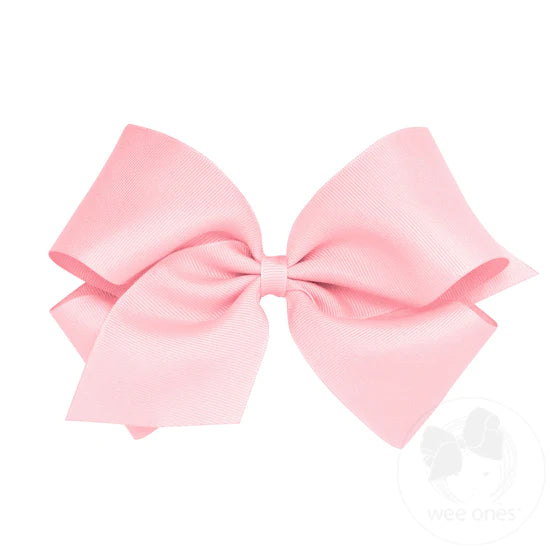 Wee Ones King Classic Grosgrain Bow in Light Pink
