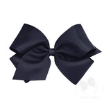 Load image into Gallery viewer, Wee Ones King Classic Grosgrain Hair Bow in Navy
