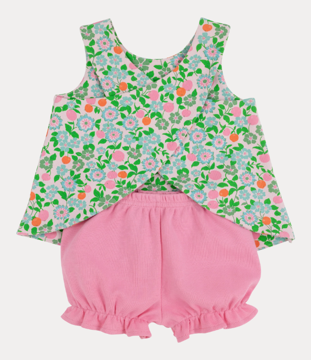 TBBC Bettye Bloomer Set in Natchez and Nectarines with Hamptons Hot Pink