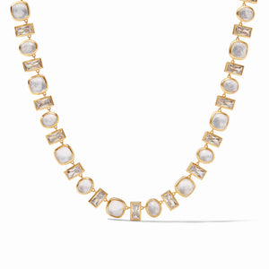 Julie Vos Antonia Tennis Necklace in Iridescent Clear Crystal