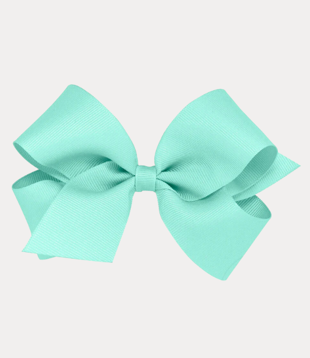 Wee Ones Medium Classic Grosgrain Hair Bow in New Aqua