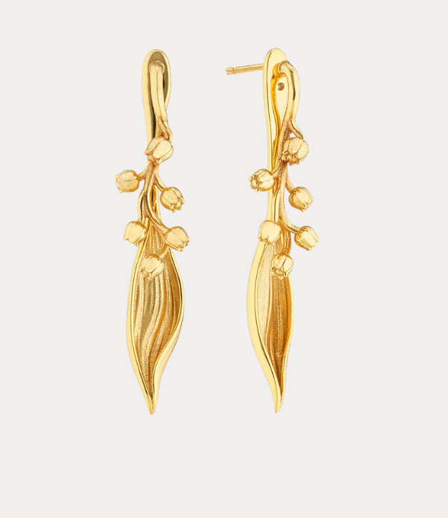 Capucine de Wulf Meadow Lily of the Valley Convertible Earrings in Gold