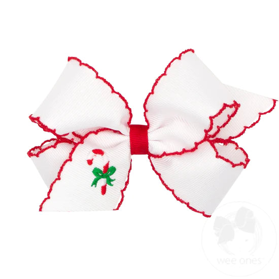 Wee Ones Medium Holiday Hair bow in Candy Cane