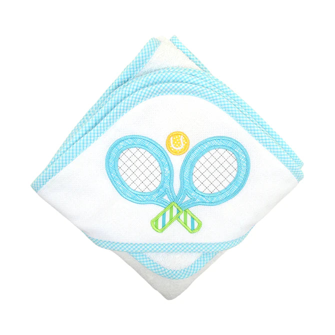 3 Martha's Tennis Hooded Towel Set in Blue