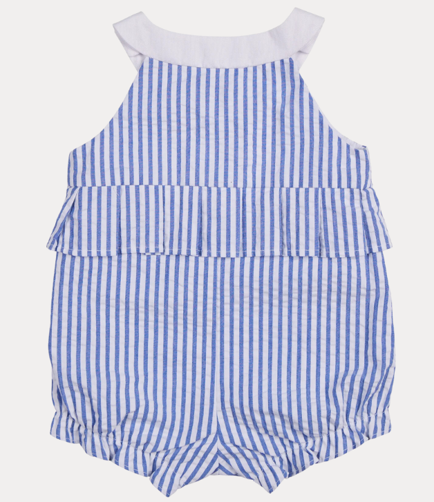 Florence Eiseman Seersucker Romper With Ladybug