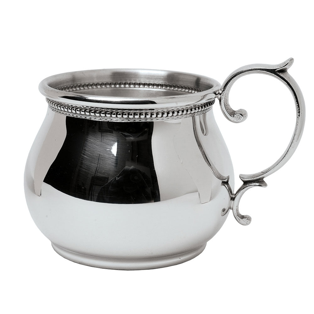 Salisbury: Beaded Scroll Pewter Baby Cup