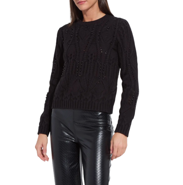 Lysee: Eliza Cozy Embellished Cable Sweater