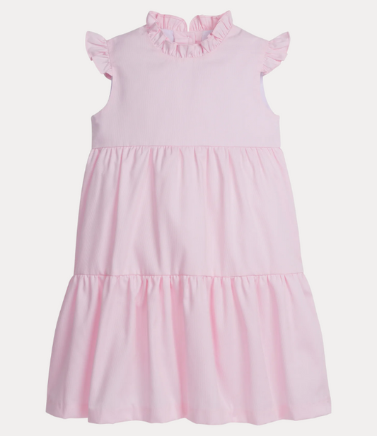 Little English Tiered Charleston Dress in Light Pink Pique