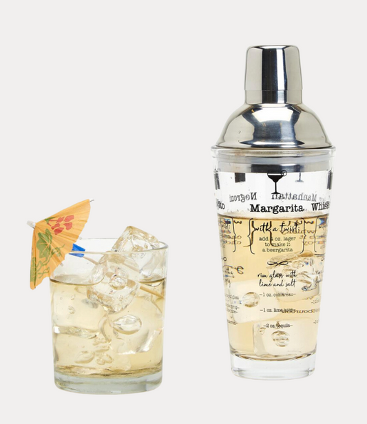 Two's Company Mix Master Cocktail Shaker with 5 Drink Recipes