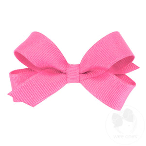 Wee Ones Tiny Classic Grosgrain Bow in Hot Pink