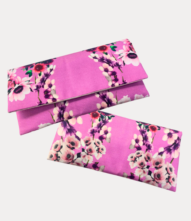 The Embossed Fabric Clutch in Lavender