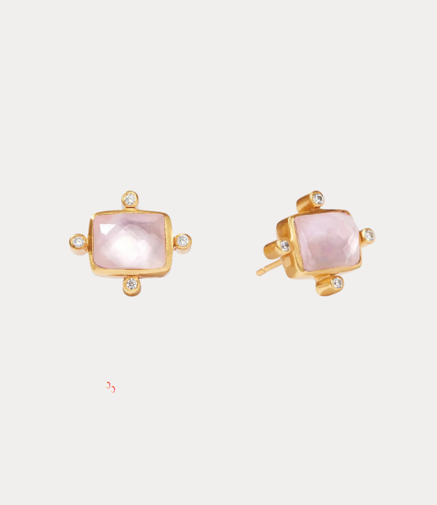 Julie Vos Clara Gold Stud Earring in Rose