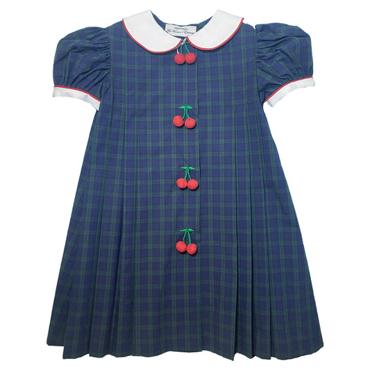 Cherry Dress in Black Watch Plaid