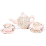 Load image into Gallery viewer, Mon Ami Floral Stuffed Toy Tea Set
