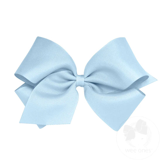 Wee Ones King Classic Grosgrain Girls Bow in Millennium Blue