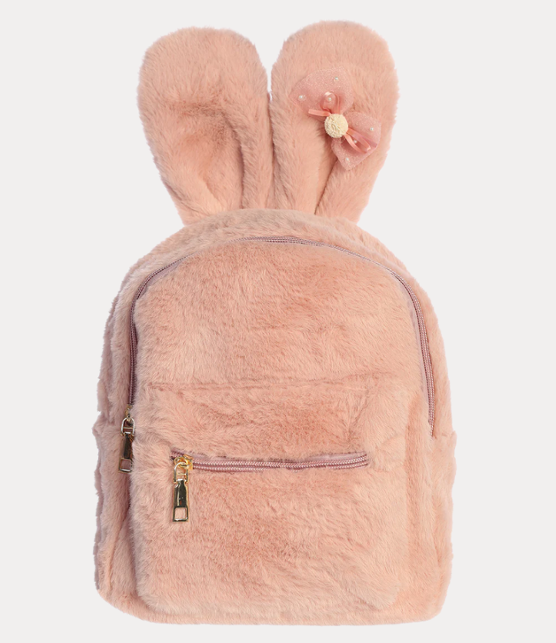 Dear Ellie Soft Faux Fur Bunny Ear Backpack in Pink