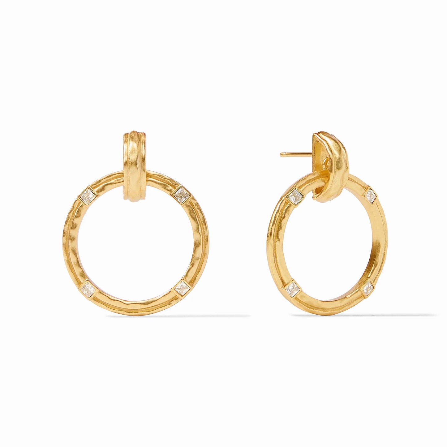 Julie Vos Astor Doorknocker Earring in Cubic Zirconia