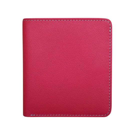 ili New York Two Tone Mini Bi-Fold Wallet in Pink and Turquoise