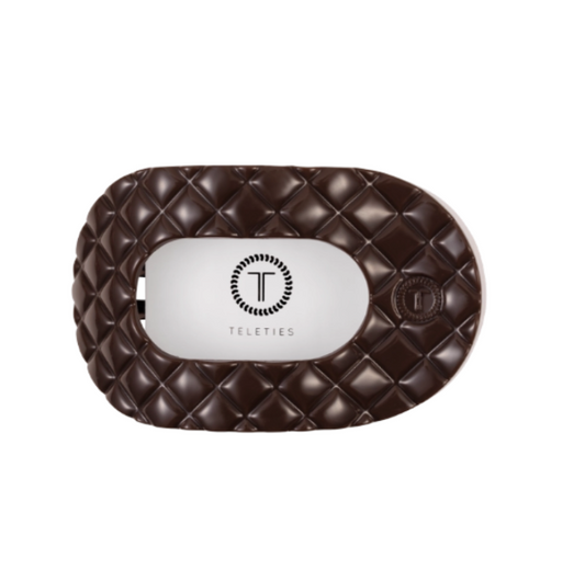 Teleties: Round Flat Hair Clip - Brown