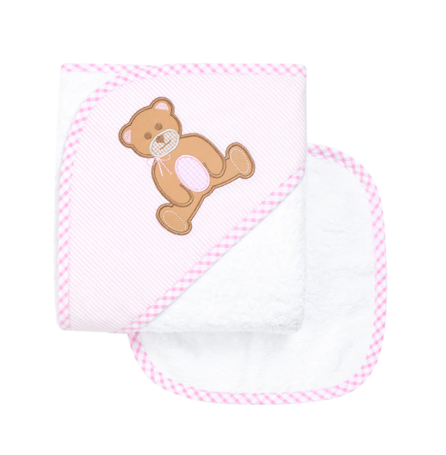 3 Marthas Towel/Washcloth Set in Teddy Bear