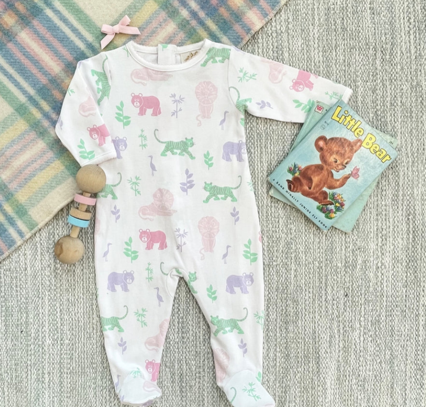 TBBC Rock Me Romper in Lions, Tigers, & Bears (Girl)
