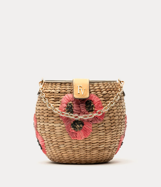 Frances Valentine Honeypot Wicker Basket in Poppy