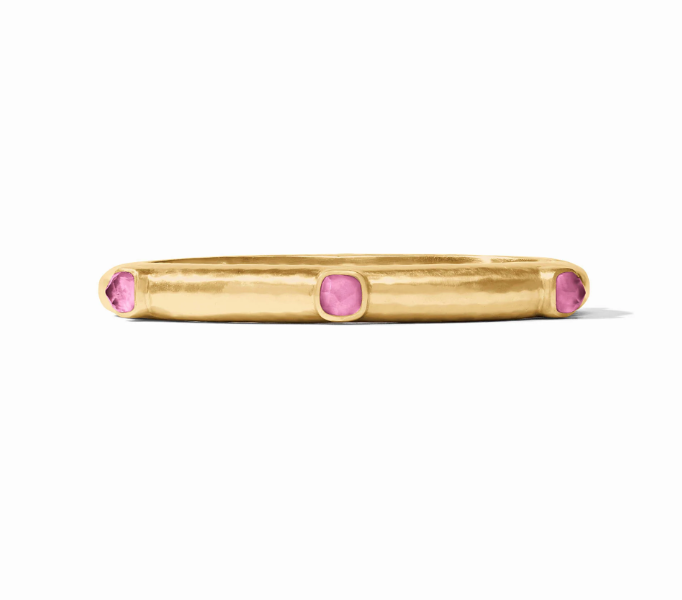 Julie Vos: Hinge Bangle - Catalina - Iridescent Tourmaline Pink 