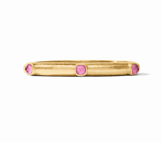 Julie Vos: Hinge Bangle - Catalina - Iridescent Tourmaline Pink 