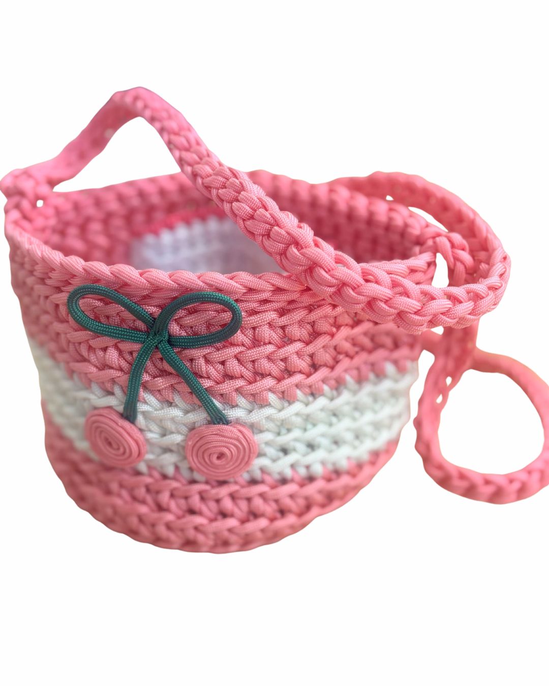 CROCHET CORD CHERRY PURSE